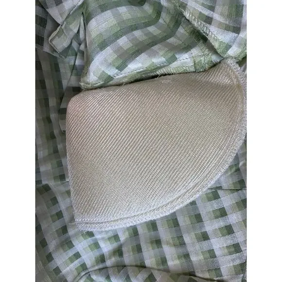 Vintage Betsy's Things Green Gingham Work Jacket Size 12 Shoulder Pads 80s 90s - Picture 8 of 8